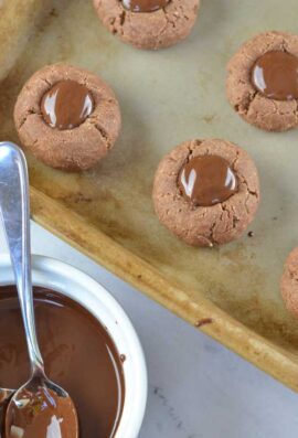 thumbprint cookies with chocolate