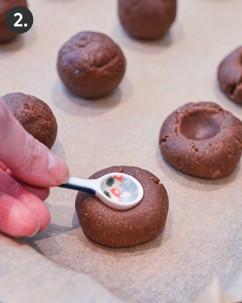 how to make chocolate thumbprint cookies